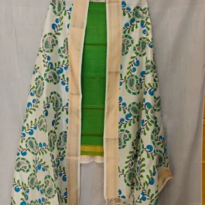 Screen print Duppata Pattu Top 50/50 Border