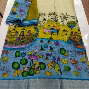 Pattu Digital Lehanga With Blouse Big border
